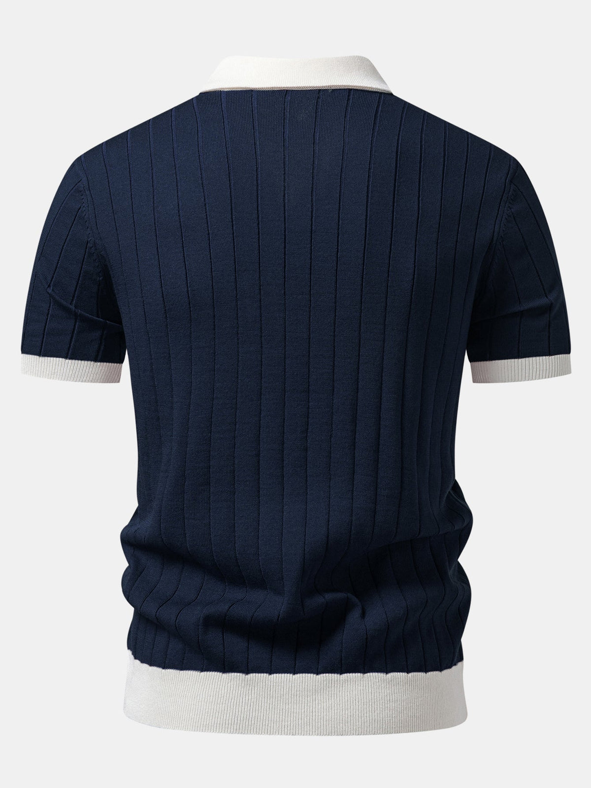 Contrast Trim Stripe Johnny Collar Polo & Slim Fit Tapered Trousers