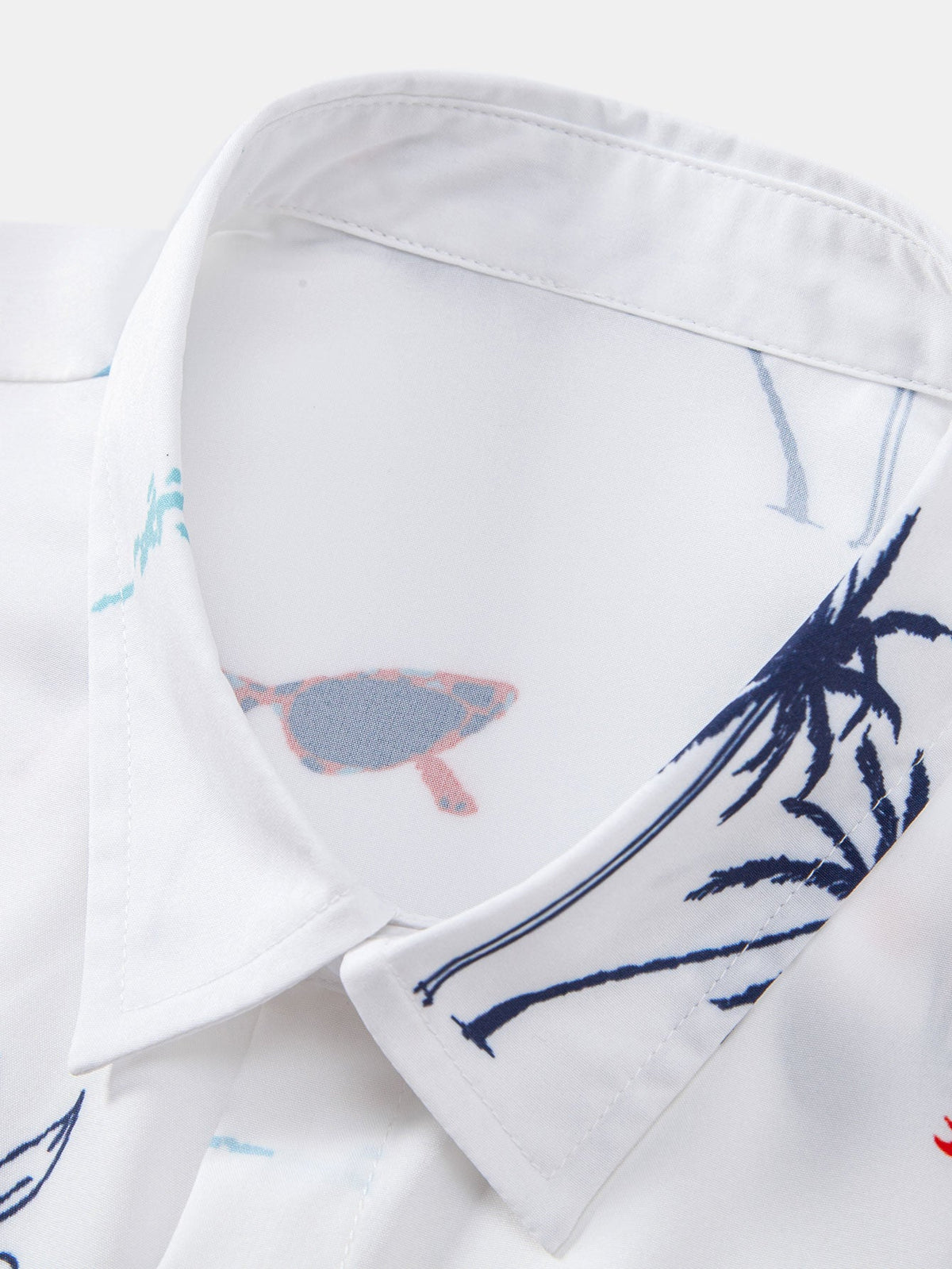 Palm Tree Nautical Print Button Up Shirt