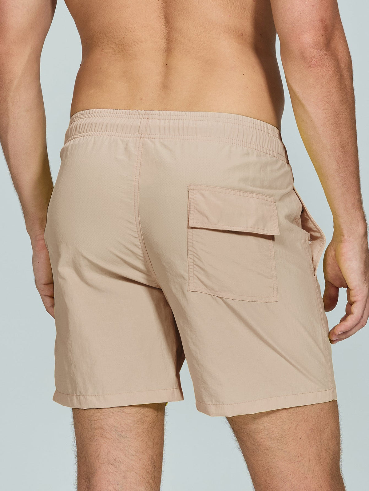 Man Mid Length Drawstring Swim Shorts