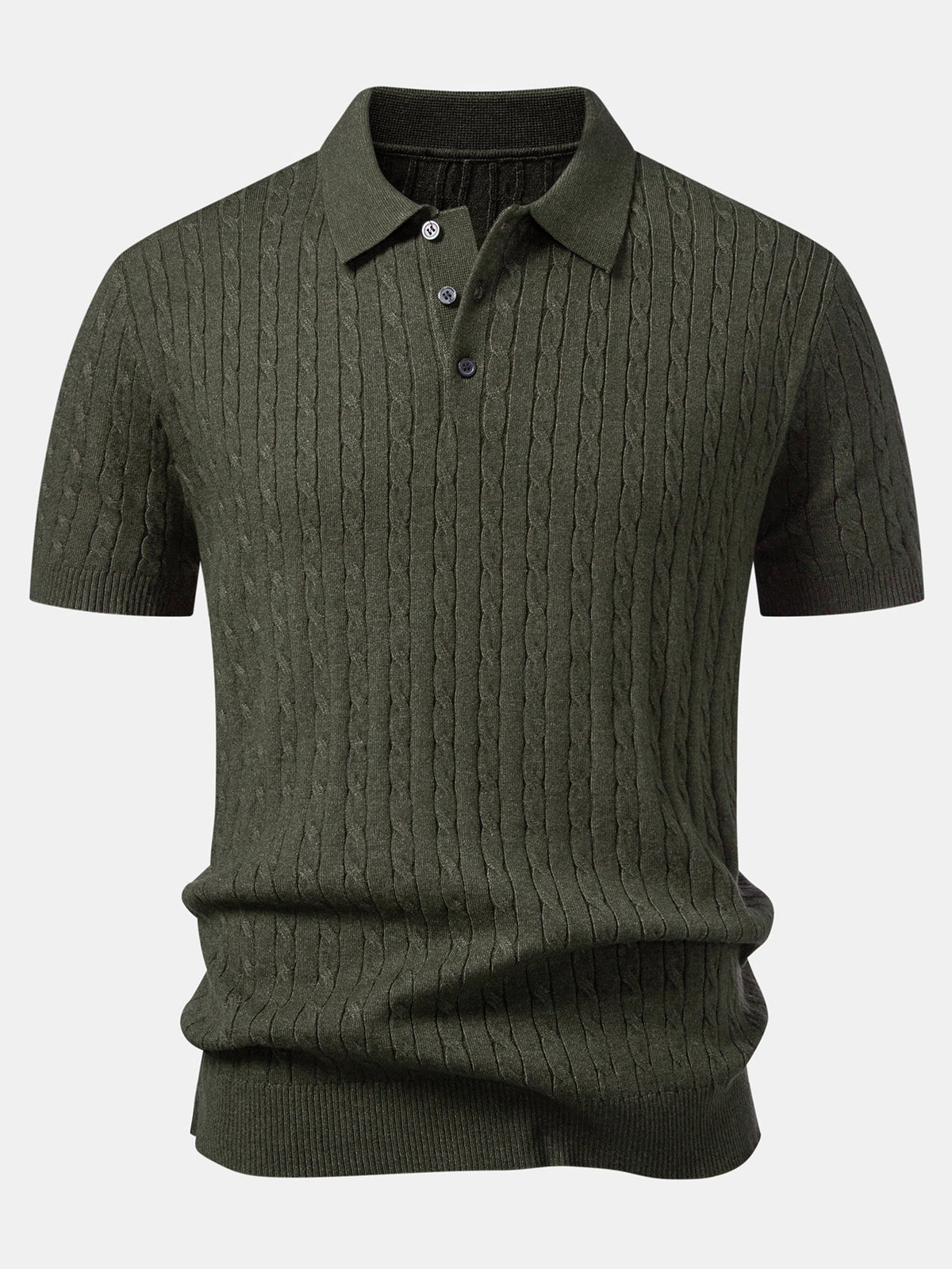 Twisted Jacquard Knit Polo & Slim Fit Tapered Trousers