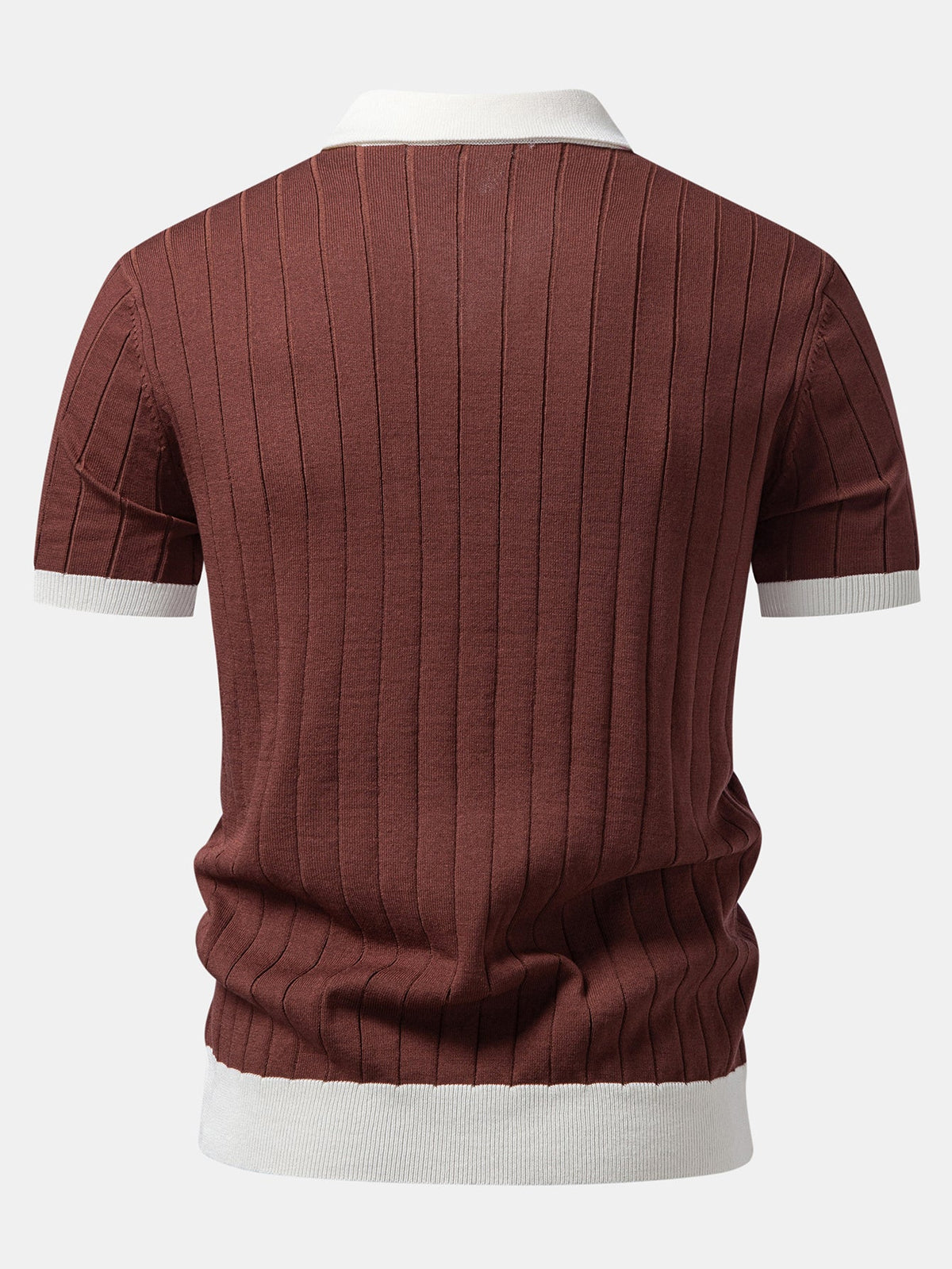 Contrast Trim Stripe Johnny Collar Polo & Slim Fit Tapered Trousers