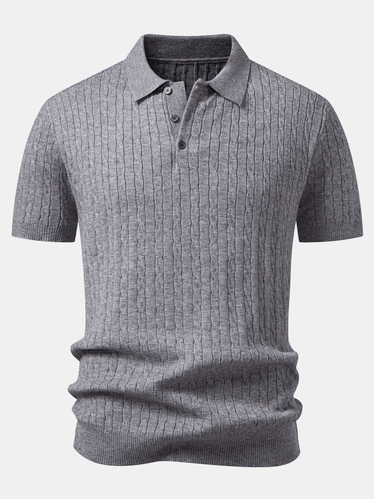 Twisted Jacquard Knit Polo & Slim Fit Tapered Trousers