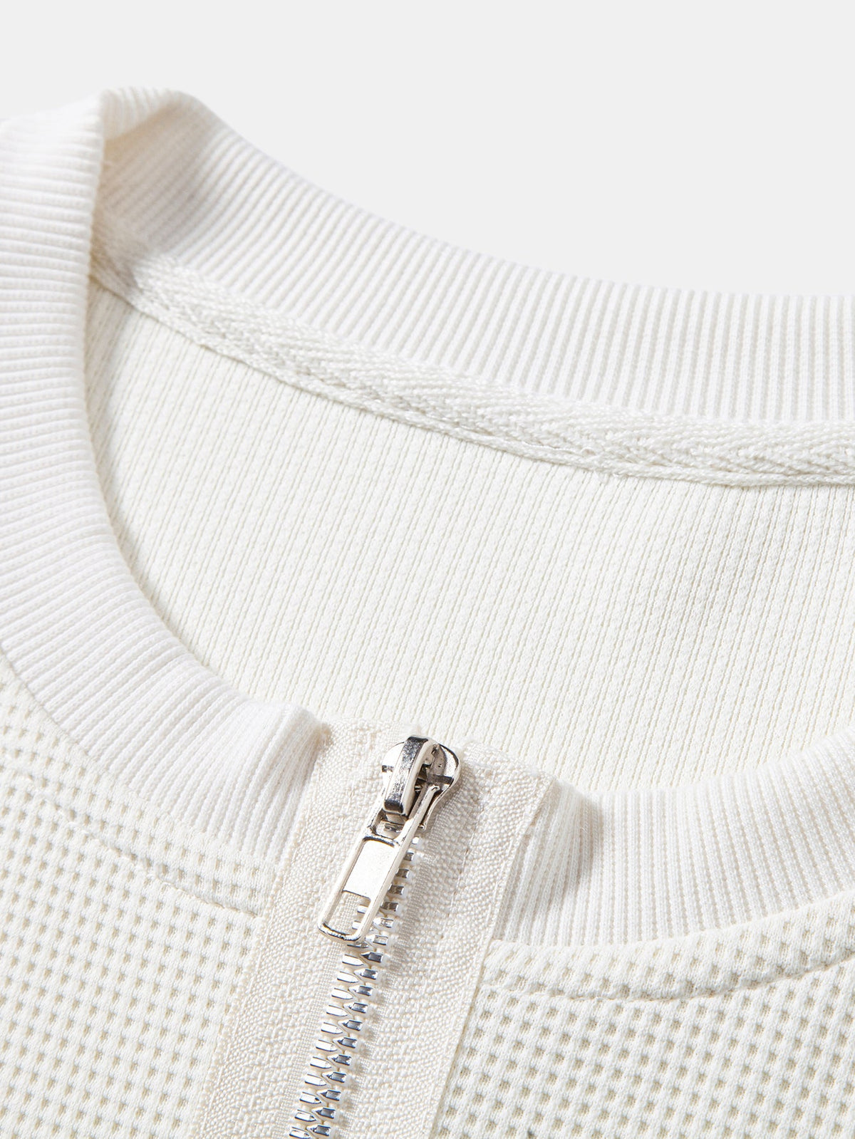 Relax Fit Zipper Waffle T-Shirt